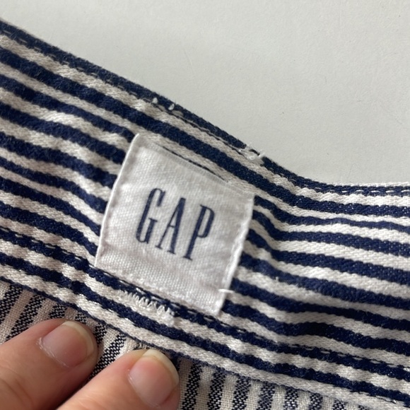 GAP High Rise Blue White Stripe Denim Shorts 12 Tall - Picture 7 of 14